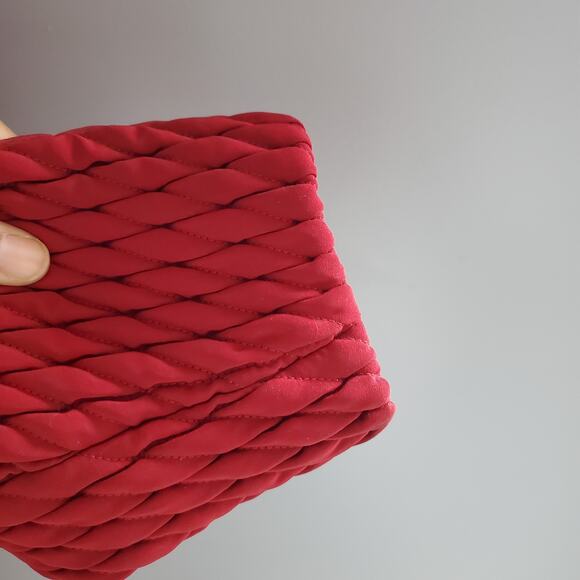 Gallery Deep Red Faux Fur Collar Quilted Jacket Size L - Picture 4 of 11